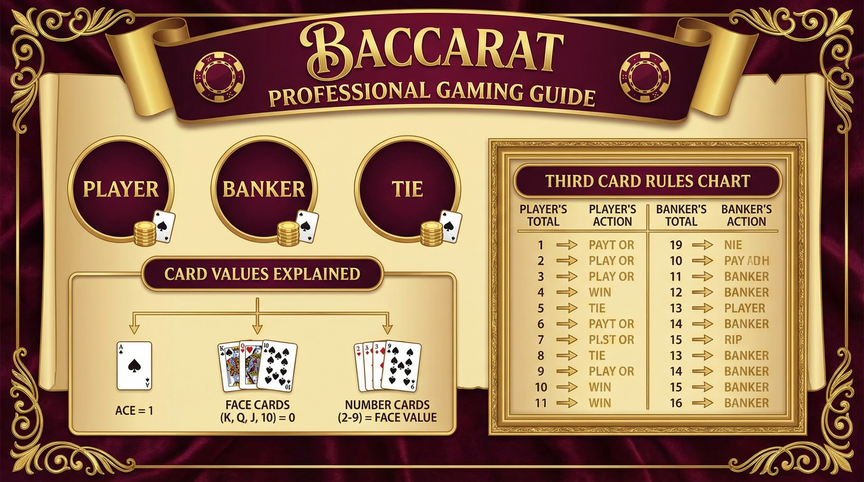 Regras e valores das cartas no Bacará